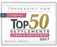 Topverdict.com | California | Top 50 Settlements | Labor & Employment | 2017